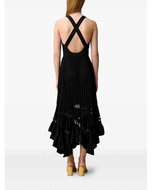 Robe Plissée À Ourlet Volanté Claudie Pierlot en coloris Black