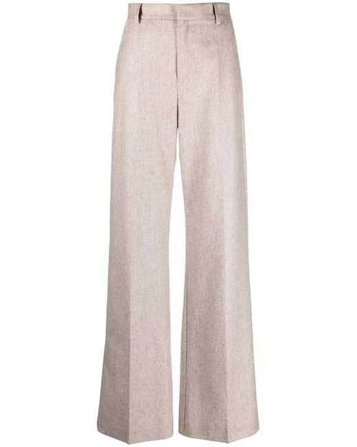 ANDAMANE Natural Tailored Wide-Leg Trousers