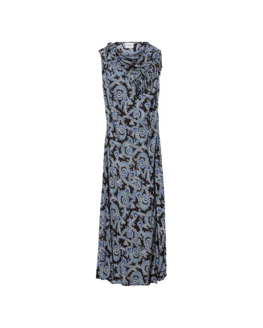 Claudie Pierlot Blue Paisley-Print Dress