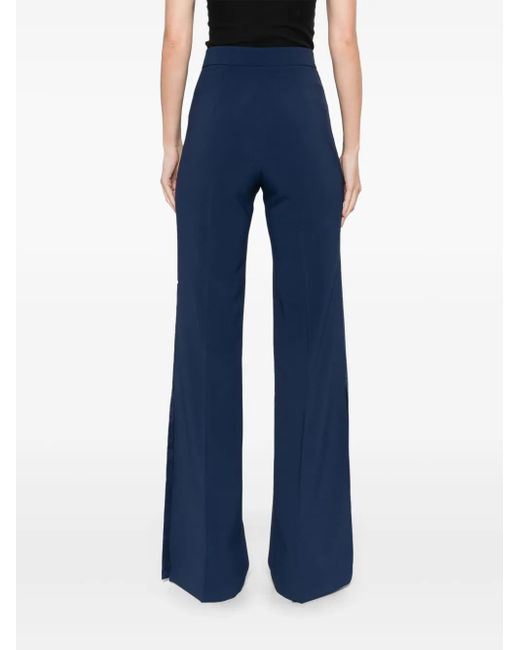 Elisabetta Franchi Blue Krepphose Mit Satinbesatz