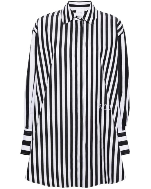 Patou Black Logo-Embroidered Striped Shirt