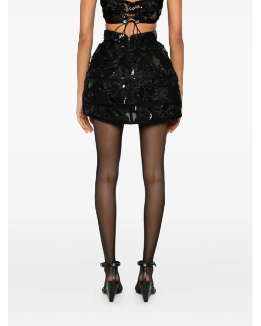 MITILIANE COUTURE Black Embroidered-Detail Skirt