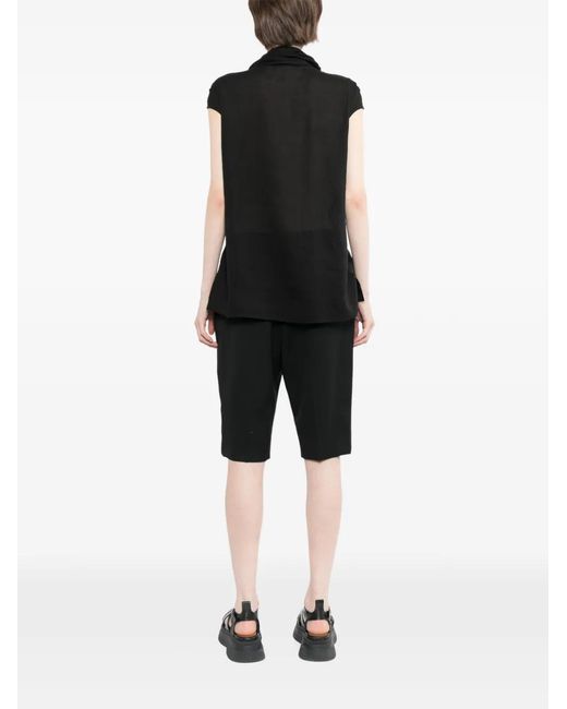 Yohji Yamamoto Black Draped Button-Up Shirt