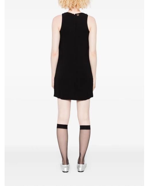 Twinset Black Sequinned Fringed Mini Dress