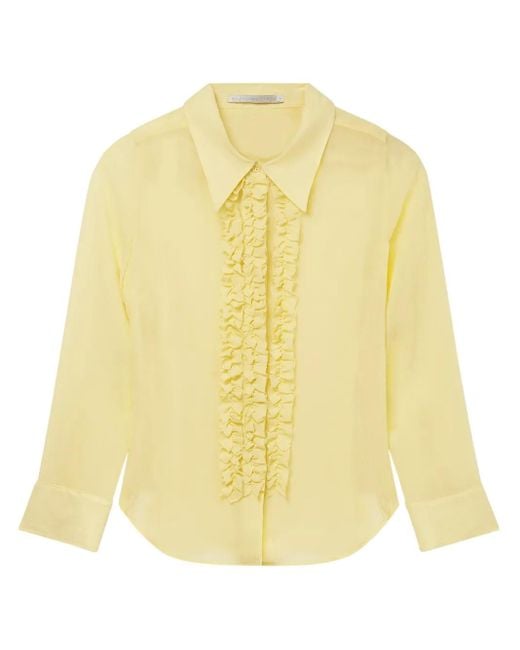 Stella McCartney ラッフルディテール シルクシャツ Yellow