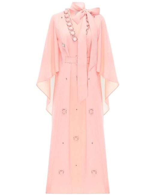 Huishan Zhang Pink Salina V-neck Midi Dress