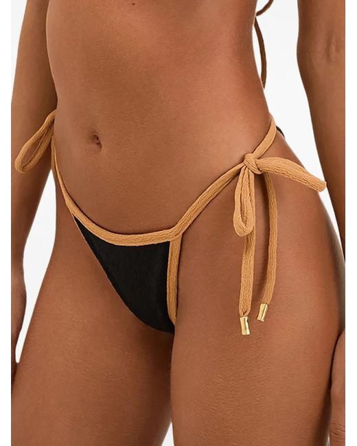 ViX Metallic Firenze Lily Crinkled-Effect Bikini Bottom
