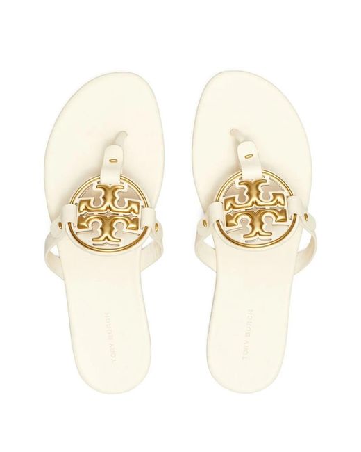 Tory Burch White Miller Soft Leather Sandals