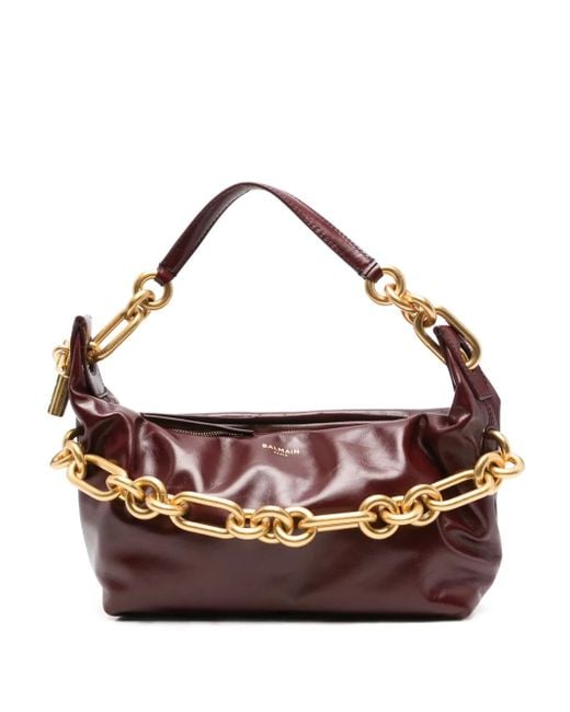 Balmain Brown Mittelgroße Sync Schultertasche