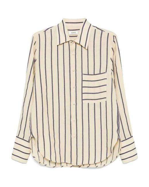 Camicia A Righe di Sandro in Natural da Uomo