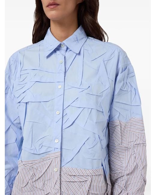 Moschino Blue Stretch Cotton Poplin Shirt