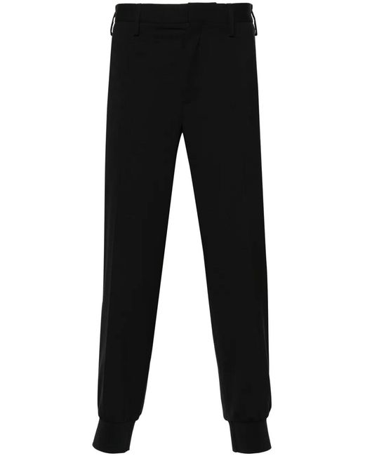 Neil Barrett Black Mid-Rise Tapered Trousers for men