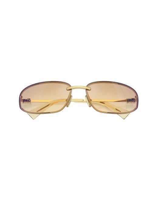 Miu Miu Natural Oval-Frame Sunglasses