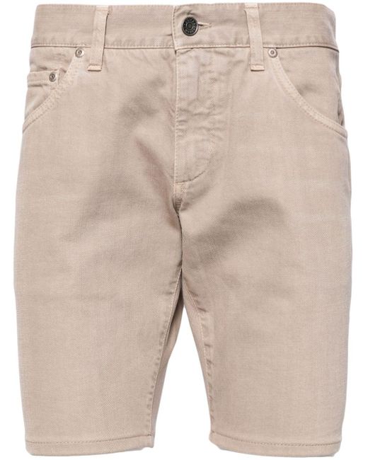 Dolce & Gabbana Jeans-Shorts mit Logo-Schild in Natural für Herren