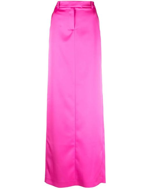 GIUSEPPE DI MORABITO Pink Mid-Rise Satin-Finish Maxi Skirt