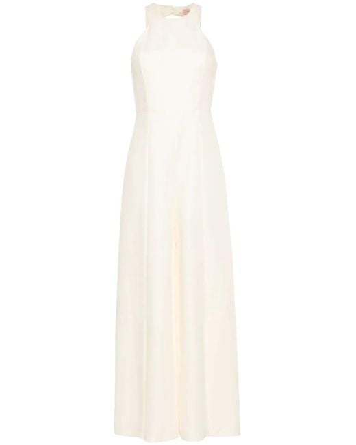 Twinset White Slub-Texture Jumpsuit