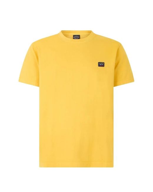 Paul & Shark Yellow Logo-Patch T-Shirt for men