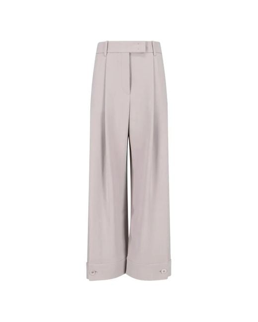 Giorgio Armani Gray Wide-Leg Trousers