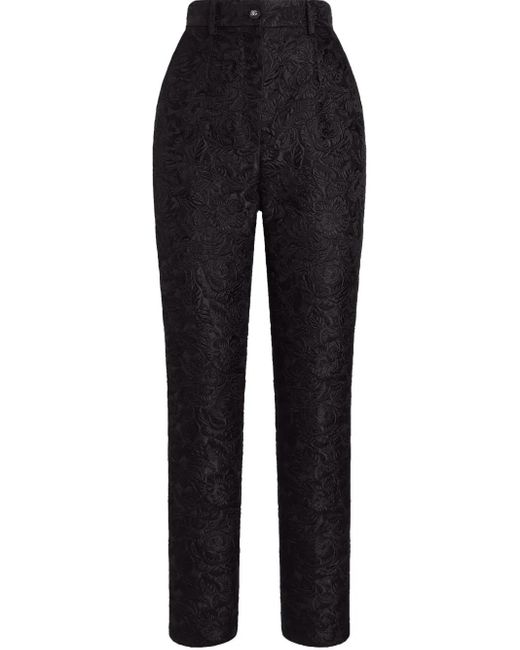 Dolce & Gabbana Black Brocade Trousers