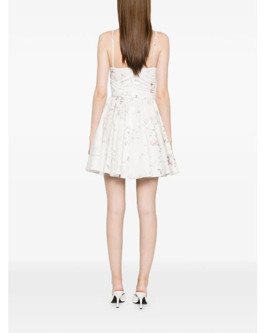Robe Courte Évasée À Fleurs Givenchy en coloris White