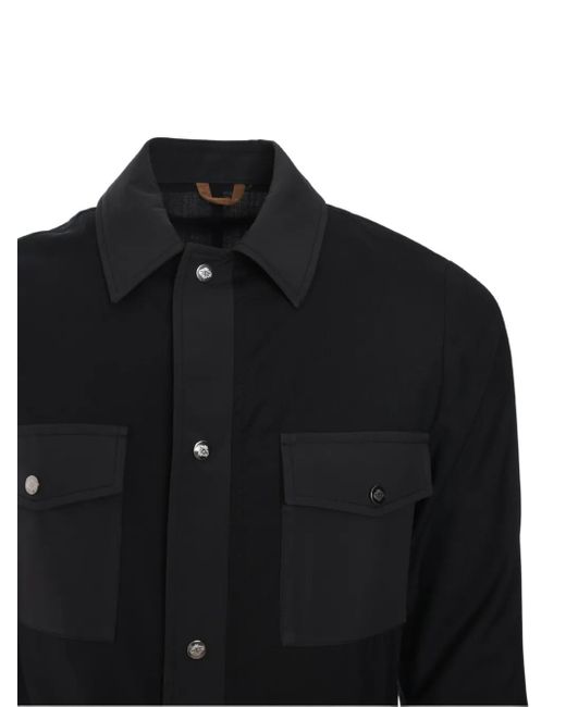 Luigi Borrelli Napoli Black Virgin Wool Shirt for men