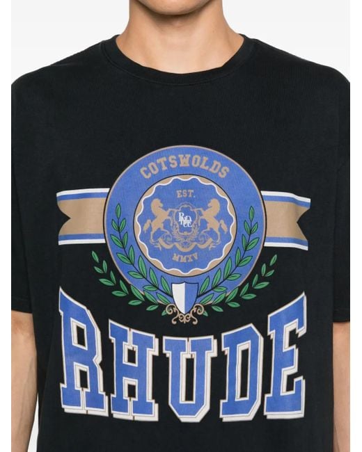 メンズ Rhude プリント Tシャツ Black
