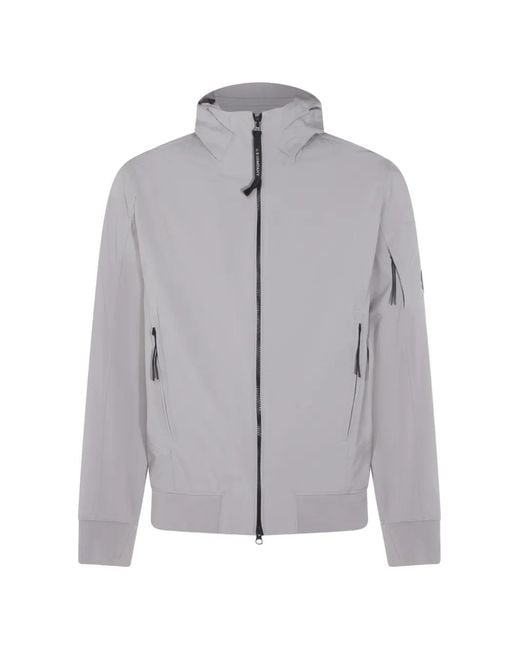 C P Company Gray Hooded Zip Jacket for men