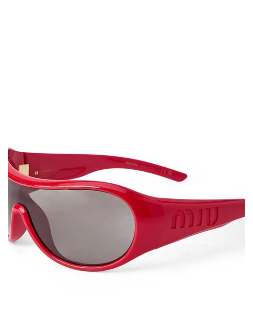 Miu Miu Pink Geometric-Frame Sunglasses