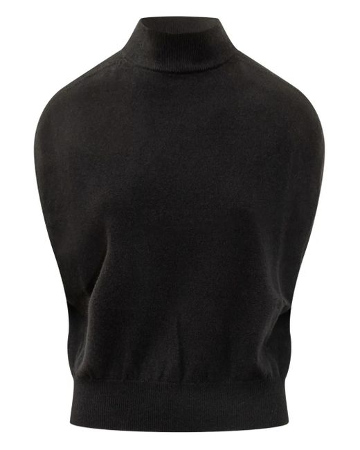 Semicouture Black Turtleneck Sleeveless Sweater