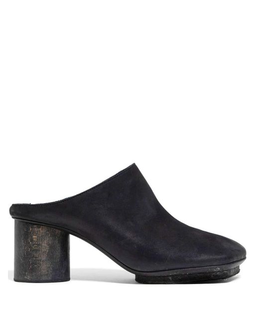 Uma Wang Black Block-heel Leather Mules