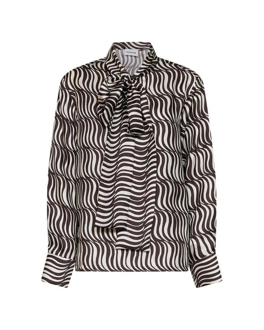 P.A.R.O.S.H. Gray Silk Long-Sleeve Blouse