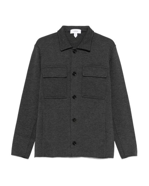 Chaqueta con bolsillos de parche Lardini de hombre de color Black