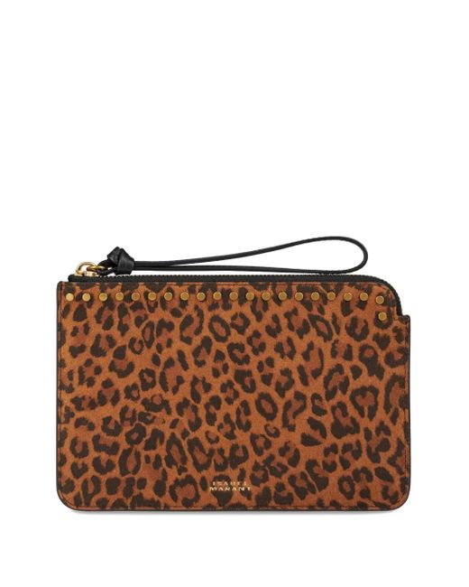 Bolso de mano con estampado de leopardo Isabel Marant de color Brown