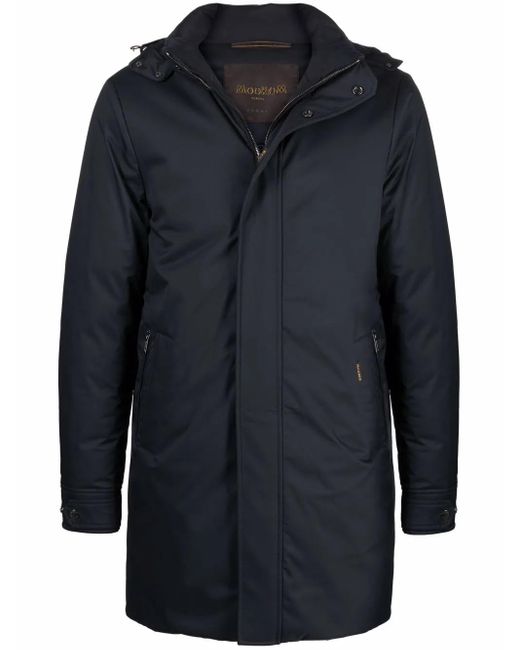 Moorer Blue Hooded Down Jacket for men