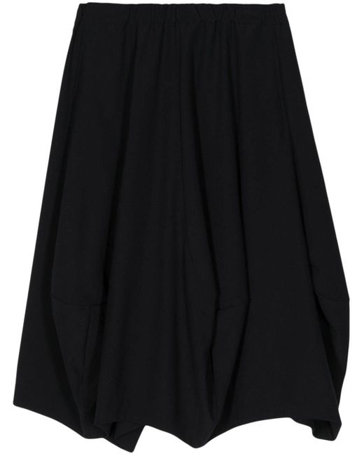 Comme des Garçons Black Handkerchief-hem Wool Midi Skirt