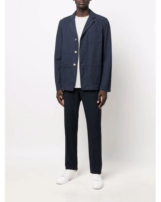 Woolrich Blue Single-Breasted Button Blazer for men