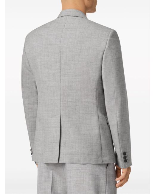 Versace Gray Double-breasted Wool-blend Blazer for men