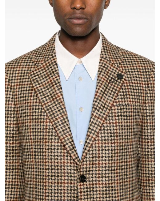 Lardini Brown Houndstooth Suit Jacket for men