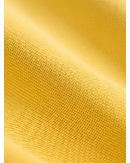 RRL Yellow Drawstring Ribbed Fleece Hoodie for men