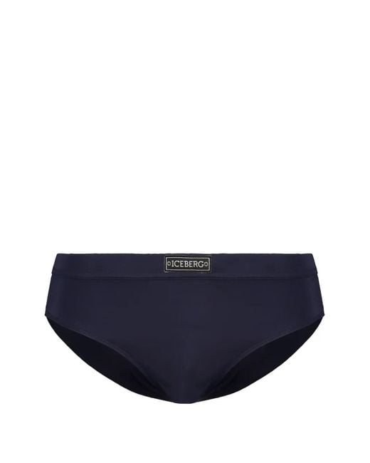Iceberg Badehose Mit Logo-Patch in Blue für Herren