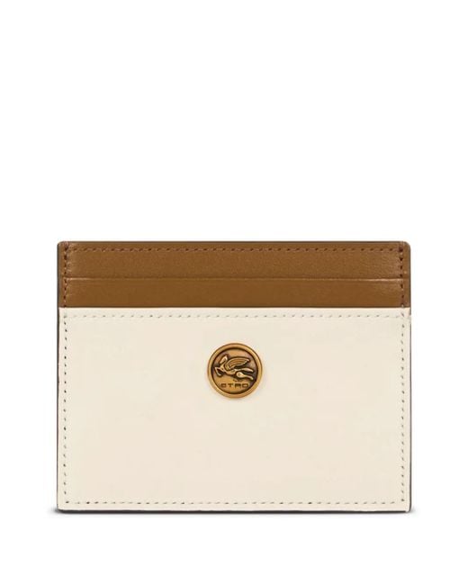 Etro Natural Two-Tone Leather Cardholder