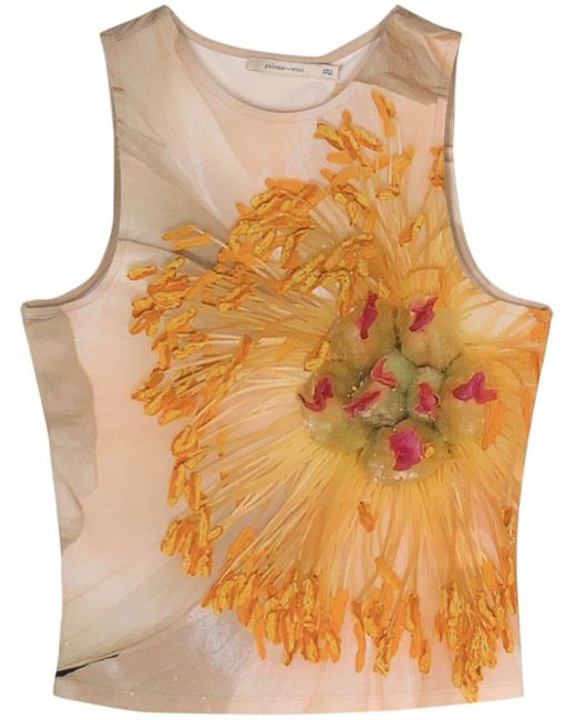 Paloma Wool Natural Peonia Printed Sleeveless Top