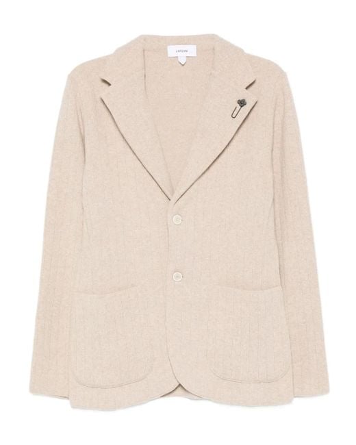 メンズ Lardini リブジャケット Natural