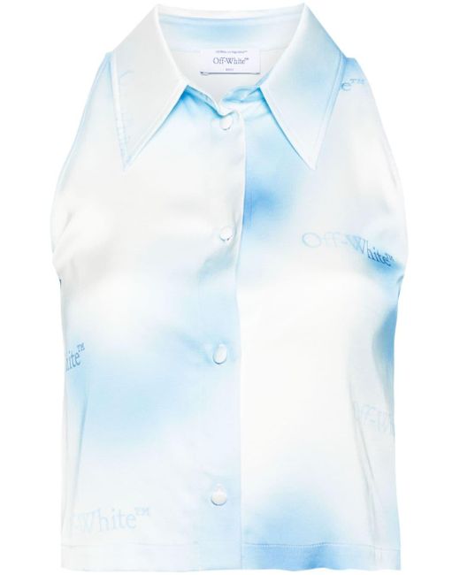 Off-White c/o Virgil Abloh Blue Logo-print Gradient Shirt