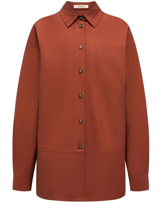 12 STOREEZ Orange Drop-shoulder Cotton Shirt