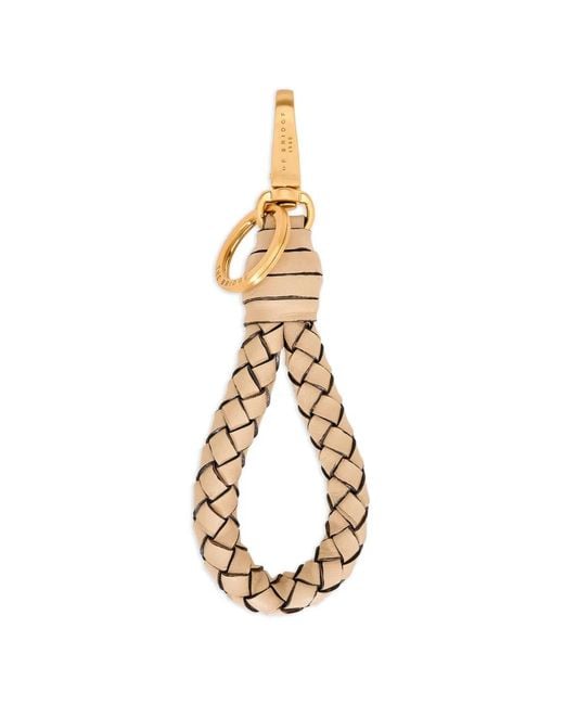 The Bridge Metallic Duccio Braided Leather Keyring
