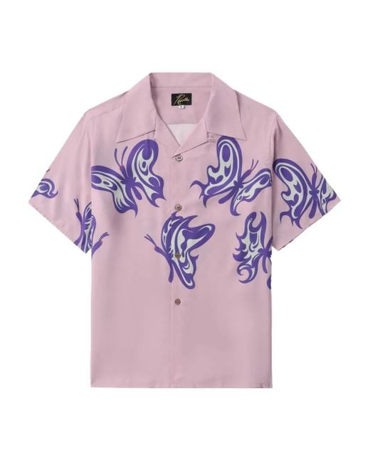 Needles Pink X Kae Tanaka One-Up Butterfly-Print Shirt for men