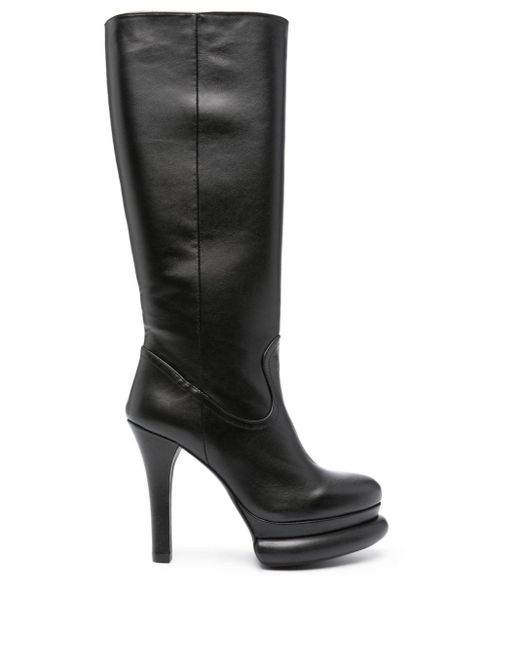 Paloma Barceló Black 120mm Knee-high Leather Boots