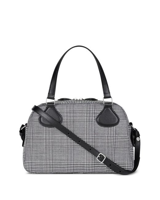 Courreges Gray Houndstooth Bowling Bag