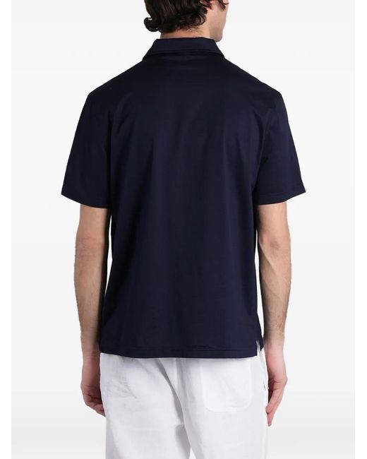 Aspesi Blue Short-Sleeve Polo Shirt for men